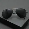 Óculos de Sol Aviador Retrô para Homens, Óculos de Sol com Ponte Dupla de Metal, Óculos de Sol Polarizados Anti-UV, Óculos para Dirigir e Pescar