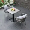 Juego de Mesa y Sillas para Patio Exterior, Combinación de Mesa de Café de Ocio, Silla de Ratán para Exteriores, Balcón Impermeable, Jardín, Terraza, Villa, Hogar, Muebles de Ratán