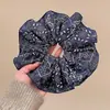 Tela Vintage Estampado Artístico Anillo para el Pelo Intestino Grueso Moda Todo-partido Sentido del Diseño Cuerda para el Pelo Lazo Grande Accesorios Perezosos para el Cabello