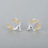 Pendientes de plata 925 versión coreana de pendientes navideños pequeños y frescos color asta de alce color pendientes fabricantes al por mayor