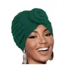 Nuevo sombrero pañuelo étnico transfronterizo para Amazon, turbante anudado trenzado, gorro pullover casual y moderno de color liso para mujer