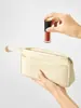 Bolsa de Lápices Simple Portátil Bolsa de Papelería de Doble Capa Bolsa de Lápices con Cremallera Bolsa de Almacenamiento Estudiante Bolsa para Labial y Monedas Bolsa Pintada a Mano