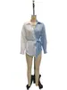Camisa a Rayas de Bloques de Color Transfronteriza Europea y Americana 2026 Moda Casual Bloques de Color Cintura de Corbata Solapa Manga Larga Ropa para Mujer