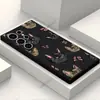 Comercio Exterior Venta Caliente Gato Negro Mariposa Pintado a Mano TPU Cobertura Total Lente GalaxyS26 Retro Graffiti Sensación de Alta Gama Funda para Teléfono