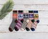 Calcetines de Otoño e Invierno Harajuku Retro Estilo Étnico para Mujer Calcetines de Lana de Conejo Gruesos para Mujer [Envío Directo de Una Pieza]