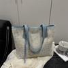 Bolsa Tote Vintage de Moda para o Dia a Dia Tecida Patchwork Grande Capacidade 2025 Verão Bolsa de Praia de Ombro Axilar