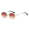 Óculos de Sol Sem Aro Retrô Europeu e Americano Jamie 3533, Óculos de Sol de Metal Bicolor com Lente Oceânica, Óculos de Sol de Personalidade Estilo de Rua