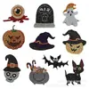 Pintura de Diamantes 5D DIY Pegatinas Aleatorias Pegatinas de Pared Pegatinas Hechas a Mano para Niños Dibujos Animados Halloween Calavera Calabaza Perforador Redondo