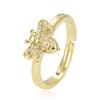 Anillo de abeja roja de red para mujer, ligero, de lujo, con incrustaciones de circonitas, abierto, ajustable, para el dedo índice, diseño de moda, anillo con sentido