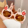 Gafas de Sol Infantiles de Moda Estilo Coreano 2024 Lindos Gafas de Dibujos Animados Flor Pequeña Conejo Adorables Gafas de Sol con Protección Solar para Viaje de Bebé