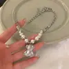 Collar de Perlas con Borlas de Oso Empalmadas para Mujer Otoño 2022 Nuevo Ins Hip-Hop Dulce Fresco Chica Popular Cadena para Clavícula Accesorios