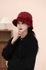 Sombrero de Pescador de Lana para Otoño e Invierno para Mujer, Estilo Coreano, Ala Ancha, Cálido, Sombrero Cubo Retro Británico, Sombrero Pequeño Versátil Casual