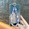 Corrente de Celular com Pingente de Flor de Cristal e Contas Chaveiro Exclusivo e Fofo Pingente de Bolsa Acessórios para Capa de Celular Pequenos Presentes