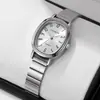 Reloj digital de aleación nueva, banda de acero de bambú, caja ovalada, números arábigos, venta directa de fábrica, reloj de cuarzo