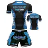 Conjunto de Treino de Boxe Luta MMA Artes Marciais Corrida Fitness Esportes Traje Sanda Manga Curta