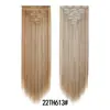 Piezas de Peluca Europeas y Americanas Transfronterizas 16 Tarjetas Fibra Química para Mujer Seda de Alta Temperatura Peluca Artificial Cabello Largo Rizado Venta al por Mayor Juego de 7 Piezas de Extensiones de Cabello