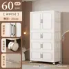 Armario Doble Puerta para Niños sin Instalación con Barra para Ropa para Viviendas de Alquiler Armario Sencillo Armario Grueso para Almacenamiento en Habitación de Casa