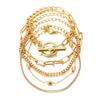 Pulsera de círculo con hebilla OT de cadena caliente transfronteriza, moda europea y americana, simple, diseño de hebilla OT de cadena hueca, pulsera multicapa