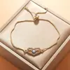 Pulsera de Ojo de Diablo Corazón con Forma de Corazón Cruzada Europea y Americana para Mujer Ajustable Moda Simple Sudeste Asiático