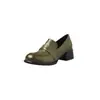 Mocasines JK de cuero de alta calidad, colección otoño 2026, con tacón grueso, diseño de tacón medio, punta redonda y estilo de corte profundo, hechos de cuero genuino