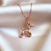 Collar Simple de Acero de Titanio Estilo Coreano para Mujer con Colgante Lindo de Perro Globo Pequeño Popular en Internet Cadena para Clavícula Joyería Estilo Metal Ins