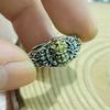 Anillo vintage de estilo étnico para hombre y mujer con zakilam amarillo, dios de la riqueza, verde, grande, negro, con personalidad y trabajo pesado.