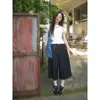 Jeans Azul Oscuro para Mujer, Tendencia Verano 2026 Nuevos Pantalones Rectos Adelgazantes de Cintura Alta, Pantalones Cortos de Cinco Puntos para Mujer Petite, Pantalones de Longitud Media