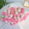 Manta terciopelo paquete de material DIY ramo de rosas manta ganchillo tejido a mano regalo flores hilo ganchillo
