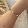 [Ice Meng] Pulsera de acero inoxidable con forma de ojo de gota de aceite y flor de estrella. Joyería transfronteriza europea y americana para B552.