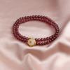 Nuevo Pulsera de Doble Círculo Gato de Granate Chino Pulsera de Doble Círculo Bambú de Granate Moda Simple Dopamina
