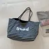 Shuai Mi Home Bolso de Hombro Fresco Estilo Coreano de Lunares Nuevo Bolso Tote Estilo Ins de Estrellas Bolso de Tela Rayada Simple para Mujer