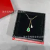 Collar de Calabaza Versión Alta Kirin Chapado en Oro Diamante Ágata Roja Cadena para Clavícula tamaño pequeño Colgante Cadena para el Cuello Estilo Retro Ins