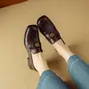 Mocasines de Mujer con Tacón Grueso Flor de Camelia 2026 Nuevos Zapatos de Piel 3.5cm Punta Cuadrada Elegantes Talla Grande Transfronterizos 33-43