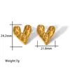 Comercio exterior transfronterizo superventas simples retro moda liso plisado geométrico clásico oro real 18K acero inoxidable aretes