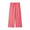 Estilo Europeo y Americano Verano Ropa de Mujer Cuadros Pequeños Top con Volantes y Conjunto de Pantalones Mezcla de Fibras Sintéticas Patchwork