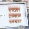 Nai Zi Unhas Vestíveis Puramente Feitas à Mão Outono e Inverno Novo Francês Folha de Ouro Estilo Francês Olho de Gato Manicure Patch
