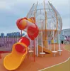 Parque Infantil al Aire Libre Instalaciones de Juego Guardería Estructura para Trepar Tobogán de Acero Inoxidable Combinación Equipamiento de Juego No Motorizado
