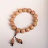 Pulsera de Seis Hileras de Madera Vieja, Cuentas de Madera, Madera que Repele Dragones, Cuentas de Madera Coleccionables, Textura de Seis Hileras, Pulsera Ranurada, Hilo de Cuentas, Amuleto de Buena Suerte
