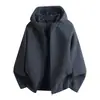 Sudadera con capucha de forro polar para hombre, nueva colección Otoño Invierno 2026, estilo japonés, color liso, simple, con forro polar grueso, cálida, para hombre