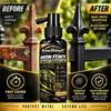 A tinta spray de retoque para cerca de ferro forjado KineShineX para exteriores cobre ferrugem e arranhões, seca rapidamente e restaura um acabamento preto e brilhante.