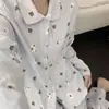 Pijama de Niña Cabeza de Oso de Dibujos Animados Sweet Dream Set de Manga Larga y Pantalón Largo para Primavera y Otoño Ropa de Casa para Dormitorio de Estudiante