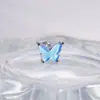 Pendientes de labio de mariposa de cola de pez de cristal con luna, rosca interna, cuerpo de acero inoxidable 316L, joyería para piercing, pendientes, adornos para labio