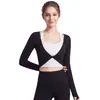 Chamarra de Yoga Antibacterial 7A para Mujer, Ajuste Delgado con Cintura Retorcida, Cubierta Deportiva Transpirable de Secado Rápido, Ballet, Directo de Fábrica
