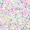 Cuentas Cuadradas de Acrílico con Letras Inglesas Material Hecho a Mano para Pulseras de Cuentas de Arroz, Cadenas de Teléfono Móvil, Accesorios de Joyería