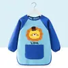 Bata de Pintura Infantil, Delantal de Pintura Artística, Babero para Comer de Bebé, Guardería Cinta Mágica Impermeable Ropa para Usar al Revés