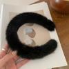Diadema de felpa de imitación de visón estilo coreano Maillard, diadema alta para la parte superior del cráneo, pasador ancho de alta calidad para otoño e invierno