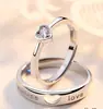 Anillos Modernos de Extremo Abierto para Hombres y Mujeres, Anillos de Boda con Diamantes Simulados, Suministro de Celebridades de Internet para Comercio Exterior, Anillos de Pareja, Anillos de Venta Directa de Fábrica