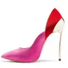 Sapatos de Moda Europeus e Americanos Transfronteiriços, Sapatos Femininos de Salto Agulha Color Block com Bico Fino, Saltos Taça de Vinho, Saltos Altos para Banquete, Saltos Altos