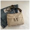Bolsa Transversal Simples Retrô Moderna e Personalizada com Zíper Duplo, Bolsa de Ombro Fashion Elegante de Grande Capacidade, Bolsa Tote para Estudantes Universitários