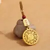 Joia Banhada a Ouro Pingente de Dragão, Pixiu, Pingente de Paz e Segurança, Colar de Cabaça, Corrente para Suéter, Estilo Chinês, Promoção para Live Streaming